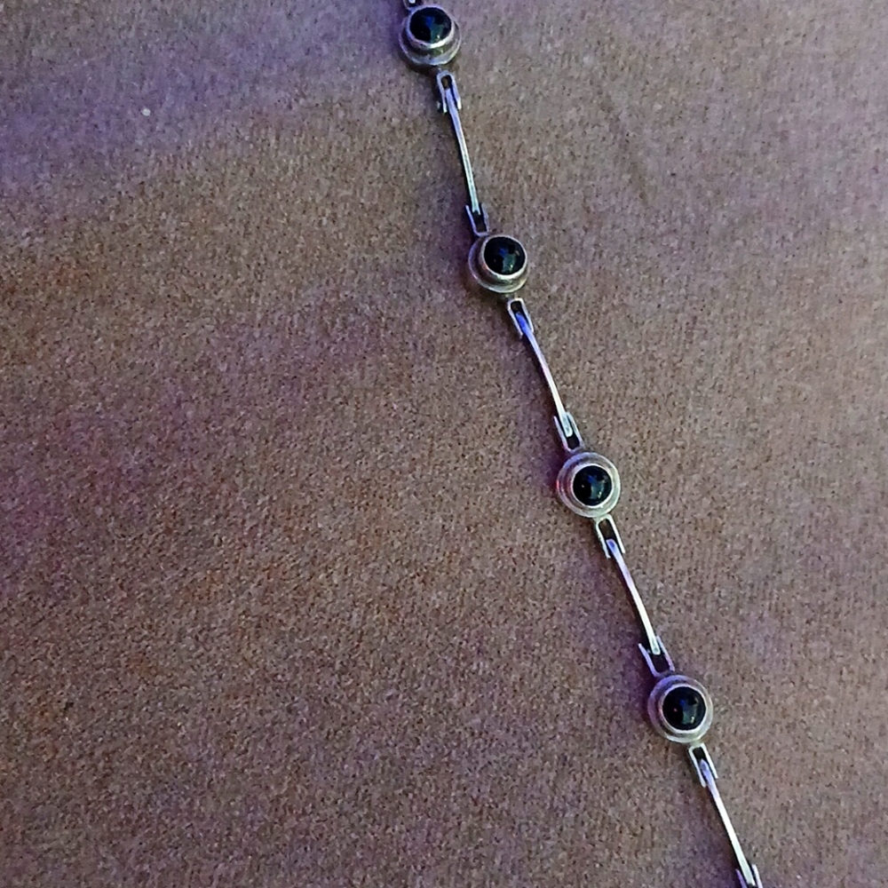 Vintage Garnet sterling silver bracelet